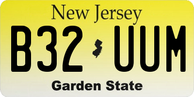 NJ license plate B32UUM
