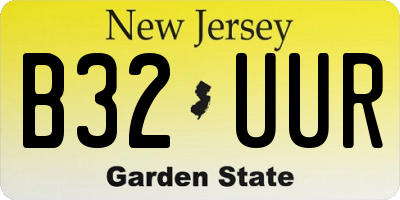NJ license plate B32UUR