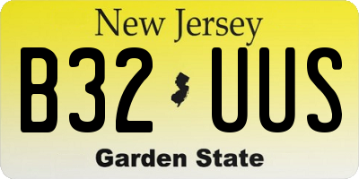 NJ license plate B32UUS