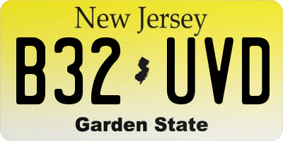 NJ license plate B32UVD