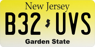 NJ license plate B32UVS