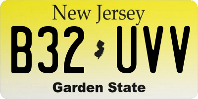 NJ license plate B32UVV