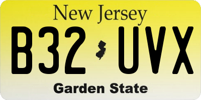 NJ license plate B32UVX