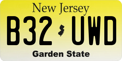 NJ license plate B32UWD