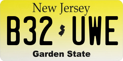 NJ license plate B32UWE