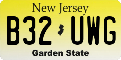 NJ license plate B32UWG