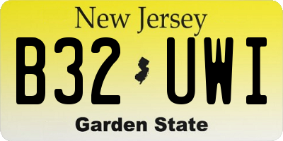 NJ license plate B32UWI