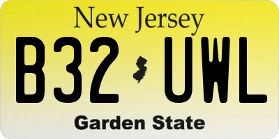 NJ license plate B32UWL
