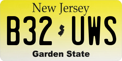 NJ license plate B32UWS