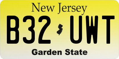 NJ license plate B32UWT