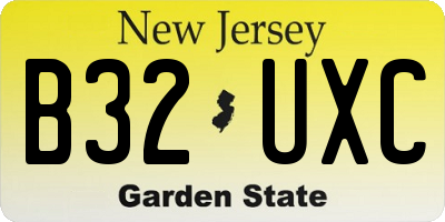 NJ license plate B32UXC