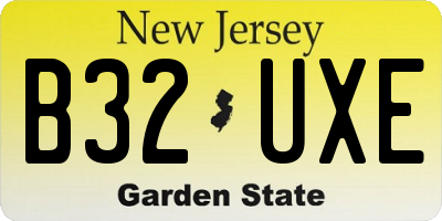 NJ license plate B32UXE