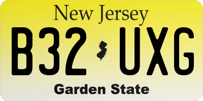 NJ license plate B32UXG