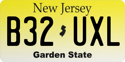 NJ license plate B32UXL