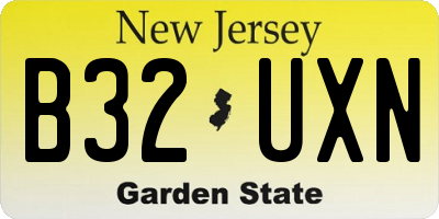 NJ license plate B32UXN