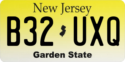 NJ license plate B32UXQ