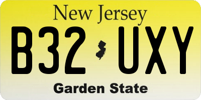 NJ license plate B32UXY