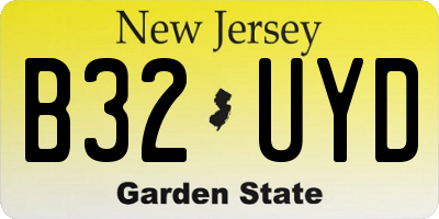NJ license plate B32UYD