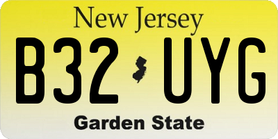 NJ license plate B32UYG