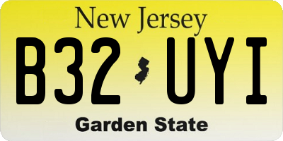 NJ license plate B32UYI