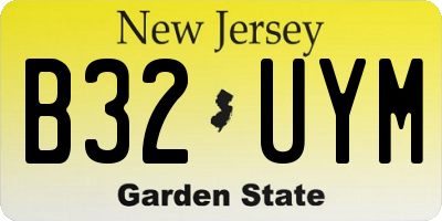NJ license plate B32UYM