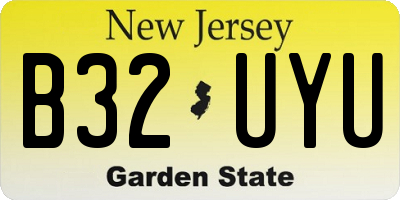 NJ license plate B32UYU