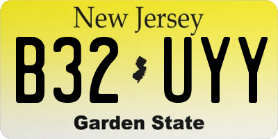 NJ license plate B32UYY