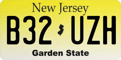 NJ license plate B32UZH