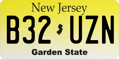 NJ license plate B32UZN