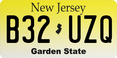 NJ license plate B32UZQ