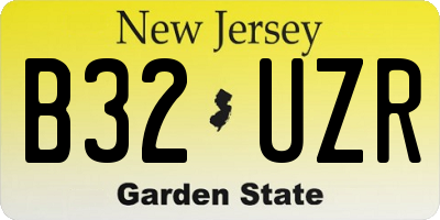NJ license plate B32UZR