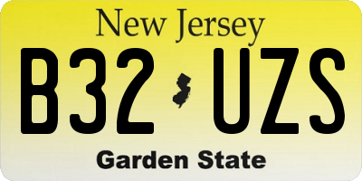 NJ license plate B32UZS