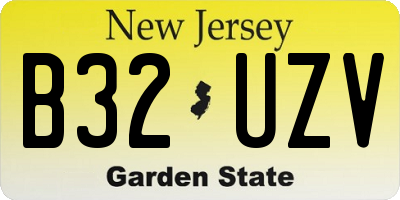 NJ license plate B32UZV