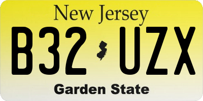 NJ license plate B32UZX