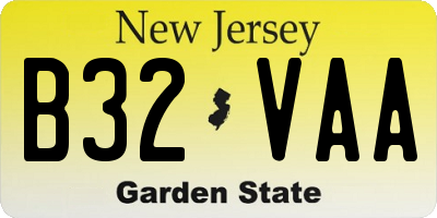 NJ license plate B32VAA