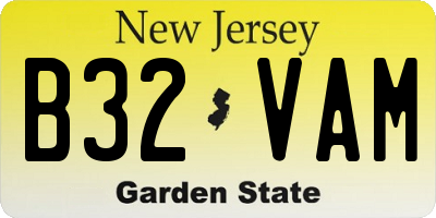 NJ license plate B32VAM