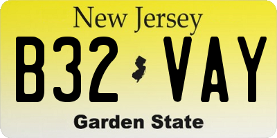 NJ license plate B32VAY