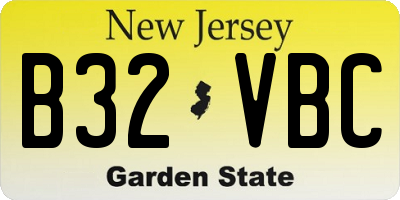NJ license plate B32VBC