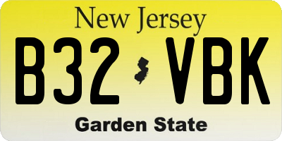 NJ license plate B32VBK