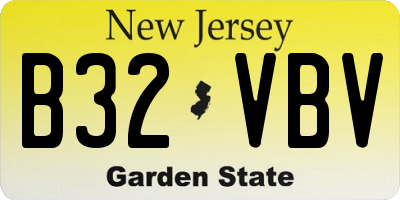 NJ license plate B32VBV
