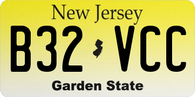 NJ license plate B32VCC
