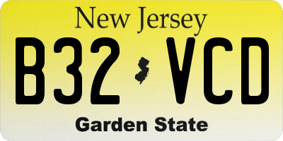 NJ license plate B32VCD
