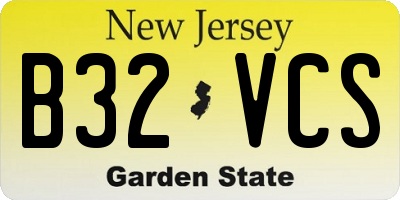NJ license plate B32VCS