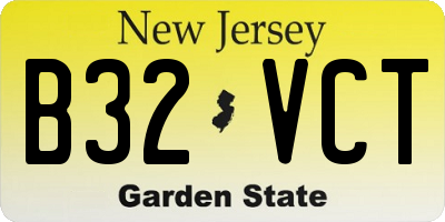 NJ license plate B32VCT