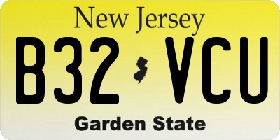 NJ license plate B32VCU