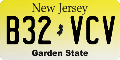 NJ license plate B32VCV
