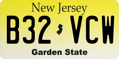 NJ license plate B32VCW