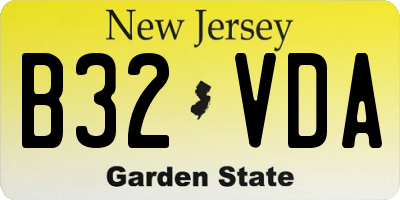 NJ license plate B32VDA