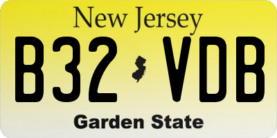 NJ license plate B32VDB