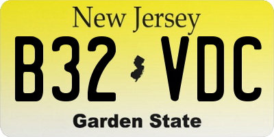 NJ license plate B32VDC